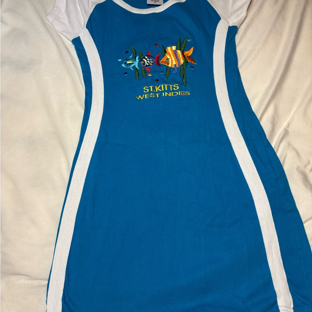 Blue and White St. Kitts West Indies Dress